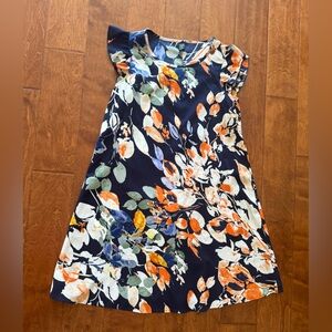 Like new Size Medium Emery Rose Floral dress in Navy and Orange